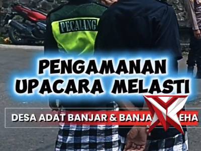 Sinergi Polsek, Koramil dan Pecalang Kawal Tradisi Melasti Desa Adat Banjar
