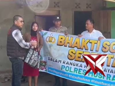 Polsek Muara Lakitan berbagi dalam memperingati HUT BHAYANGKARA YANG KE 80