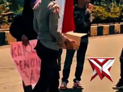 Pengamanan Humanis, Wujud Kepedulian Polsek Muara Beliti Polres Musi Rawas di Tengah Aksi Unjuk Rasa