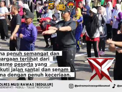Kapolres Musi Rawas Hadiri Jalan Santai & Senam Bersama Meriahkan Hari Jadi ke-83 Kabupaten Musi Raw - PoliceTube