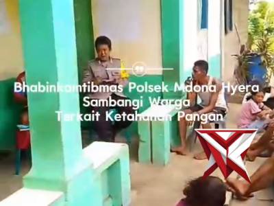 Bhabinkamtibmas polsek mdona hyera melaksanakan sambang terkait ketahanan pangan
