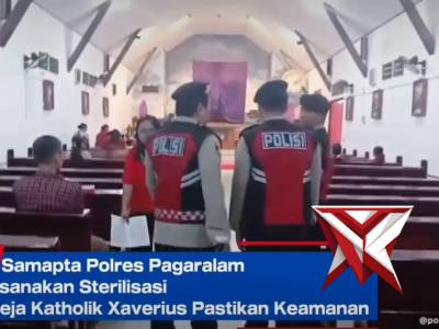 Say samapta polres pagaralam laksanakan sterilisasi gereja katholik Xaverius pastikan keamanan