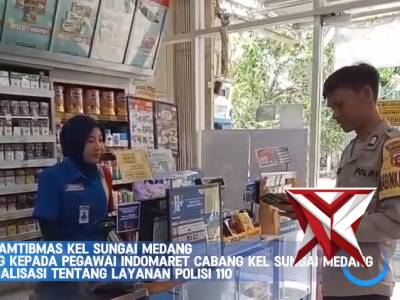 Bhabinkamtibmas polsek cambai kel. Sungai Medang sosialisasi tentang layanan polisi 110