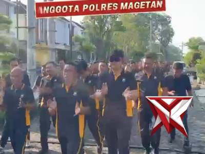 Jumat Bugar, Kapolres Magetan Ajak Personel olah raga bersama Perkuat Kebugaran dan Soliditas