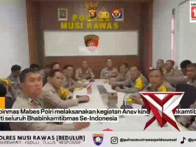 Polres Musi Rawas laksanakan Zoom Meeting Anev Kinerja Bhabinkamtibmas Triwulan I TA 2026 Korbinmas