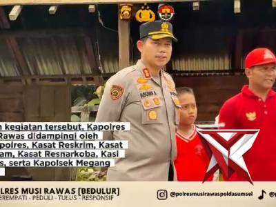 apolres Musi Rawas melaksanakan kunjungan ke lokasi korban kebakaran di Kecamatan Megang Sakt