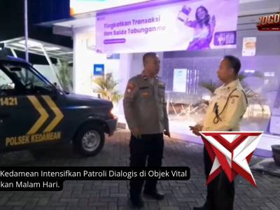 Polsek Kedamean Intensifkan Patroli Dialogis di Objek Vital Perbankan Malam Hari.
