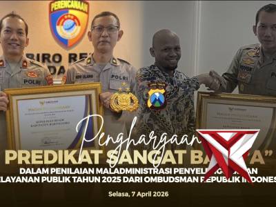 PENYERAHAN PREDIKAT SANGAT BAIK "A" DALAM PENILAIAN MALADMINISTRASI PENYELENGGARAAN PELAYANAN PUBLIK