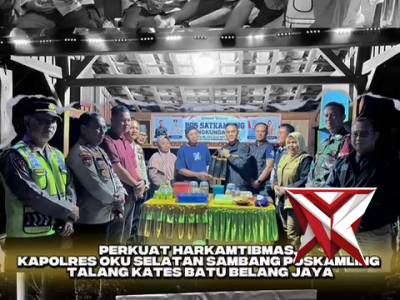 PERKUAT HARKAMTIBMAS KAPOLRES OKU SELATAN SAMBANG POSKAMLING TALANG KATES BATU BELANG JAYA