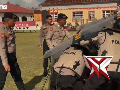 Satuan samapta polres MBD melaksanakan giat latihan dalmas upaya peningkatan keterampilan polri