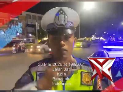 *Satlantas Polresta Bengkulu Gelar Patroli Blue Light, Antisipasi Gangguan Kamseltibcar Lantas*