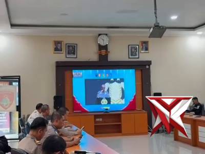 Kapolres Musi Rawas Hadiri Pembukaan Rakernis Gabungan Empat Satker Polri Secara Virtual