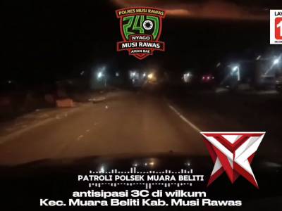 Personil Polsek Muara Beliti Polres Musi Rawas melaksanakan kegiatan patroli rutin