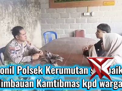 Personel Polsek Kerumutan Sampaikan Pesan Kamtibmas kepada Warga