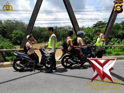 Himbauan kepada anak sekolah oleh polsek belitang II