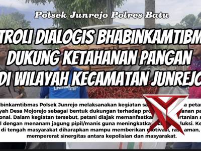 Patroli dialogis Bhabinkamtibmas dukung ketahanan pangan di wilayah Kecamatan Junrejo