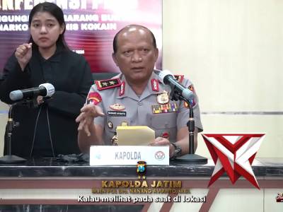Kapolda Jawa Timur Irjen Pol Drs. Nanang Avianto, M.Si., melaksanakan press conference hasil pengung
