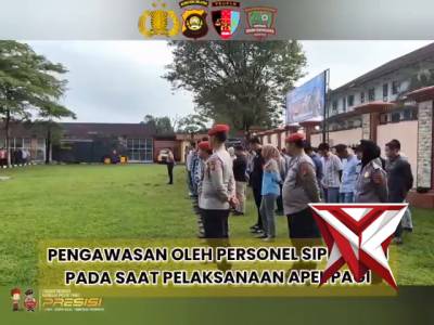 Sipropam Polres Muara Enim melaksanakan pengawasan giat apel pagi personil Polres Muara Enim. - PoliceTube