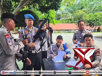 BIRO LOGISTIK DAN BID RPOPAM POLDA SUMSEL LAKSANAKAN PENGECEKAN SENPI DI POLRES OKU TIMUR