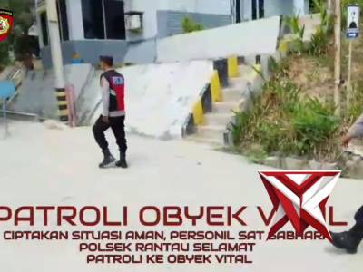 Ciptakan situasi Kamtibmas, Personil Sat Sabhara Polsek Rantau selamat Patroli ke Obyek Vital