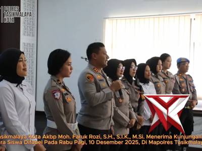 Kapolres Tasikmalaya Kota Terima Kunjungan Silaturahmi Siswa Difabel Polres Tasikmalaya Kota