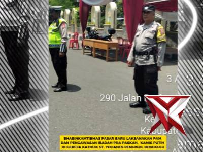 Bhabinkamtibmas Kelurahan Pasar Baru bersama personel Polda Bengkulu dan jajaran Polresta Bengkulu m