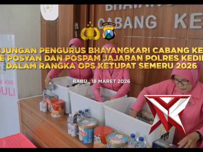 Kapolres Kediri Bersama Bhayangkari Cabang Kediri Kunjungi Pospam dan Posyan Ops Ketupat Semeru 2026