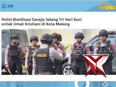 Polisi Sterilisasi Gereja Jelang Tri Hari Suci untuk Umat Kristiani di Kota Malang