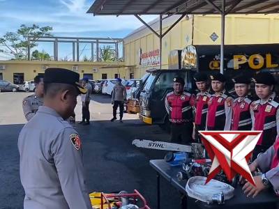 ANTISIPASI KARHUTLA : POLRES OKI PASTIKAN KESIAPAN KENDARAAN DAN PERALATAN