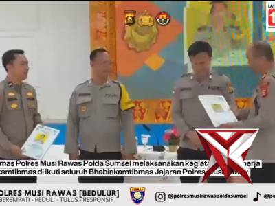 Title Polres Musi Rawas, Sat Binmas Gelar Anev Kinerja Bhabinkamtibmas Jajaran April 2026. - PoliceTube
