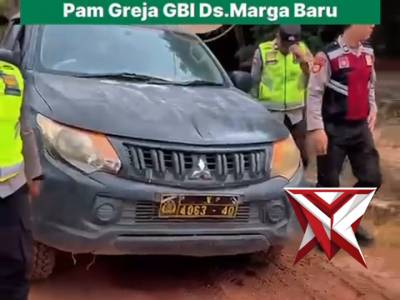 Berikan Rasa Aman, Personel Polsek Muara Lakitan Amankan Ibadah Jumat Agung di GBI Marga Baru