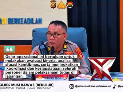 Gelar Opsnal Polres Mura dalam rangka mendukung kebijakan Kapolda sumsel  IJP DR. Sandi Nugroho
