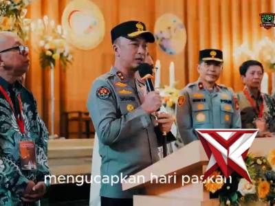 Kapolda Sumsel IJP Sandi Nugroho meninjau langsung pengamanan puncak perayaan Paskah 2026 di Plg