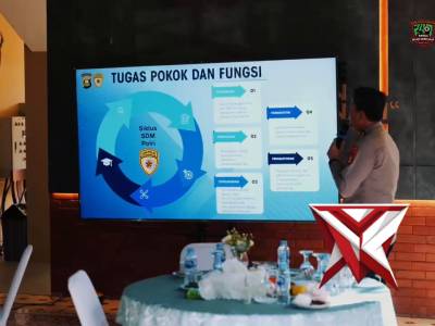 Kapolda Sumsel  Irjen Pol. Dr. Sandi Nugroho, S.I.K., S.H., M.Hum. memimpin evaluasi penguatan SDM