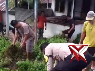 BHABINKAMTIBMAS DESA TARUBA GOTONG ROYONG BERSAMA WARGA