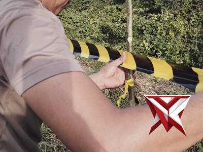 (07) anggota Polsek BTS ulu polres Musi Rawas memberikan polisline ditempat yang rawanlaka