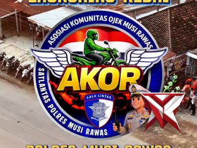 Ajak Komunitas Ojek Tertib dan Jaga Kamtibmas, Polres Musi Rawas Launching Kedai AKOR PRESISI - PoliceTube