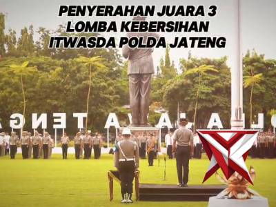 Itwasda Polda Jateng menerima Penghargaan Juara 3 Lomba Kebersihan Satker Mapolda Jateng - PoliceTube