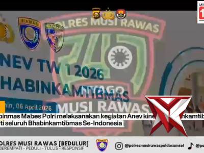 Polres Musi Rawas laksanakan Zoom Meeting Anev Kinerja Bhabinkamtibmas Triwulan I TA 2026 Kor