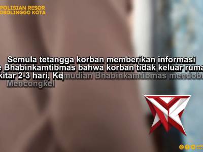 Bhabinkamtibmas Jrebeng Kulon evakuasi Lansia yang terjebak di dalam rumah selama 2 hari

polrespro
