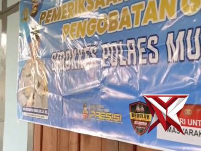 Polres Musi Rawas membuka posko kesehatan gratis di gereja kec. Tugu mulyo