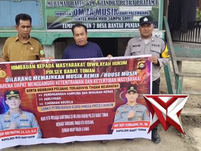 Polsek Babat Toman Memberikan Imbauan Kepada Masyarakat Untuk Tidak Memainkan Musik Remix