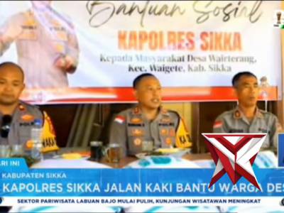 Kapolres Sikka Jalan Kaki Berikan Bantuan kepada warga Wairbukang, Desa Wairterang, Waigete - PoliceTube