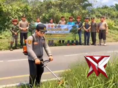 Polsek muara kelinggi polres musi rawas mendukung kegiatan kapolda sumsel indonesia asri