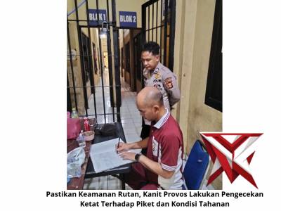 Pastikan Keamanan Rutan, Kanit Provos Lakukan Pengecekan Ketat Terhadap Piket