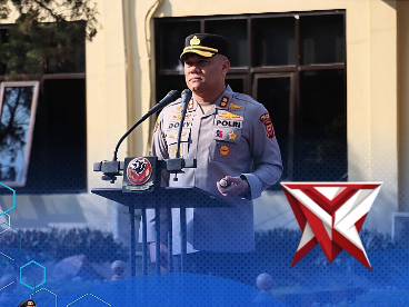 Kegiatan Kapolres Subang melaksanakan apel pagi dilanjutkan Halal' bihalal dengan anggota polres Sub