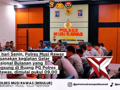 Gelar Opsnal Polres Mura dalam rangka mendukung kebijakan Kapolda sumsel  IJP DR. Sandi Nug