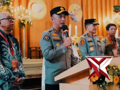 Kapolda Sumsel IJP Sandi Nugroho meninjau langsung pengamanan puncak perayaan Paskah 2026 di Plg