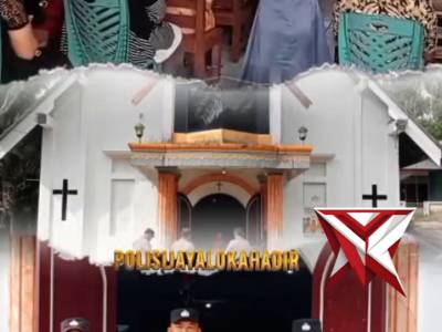 Pengamanan Gereja di polsek jaya loka polres musi rawas