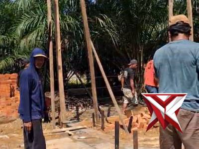 Proses awal pembangunan bedah rumah oleh Polres musirawas di megang sakti